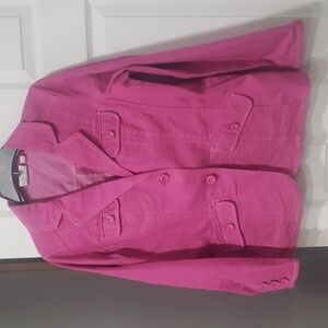 D & Co Fuchsia Chic Stretch Twill Denim Jacket